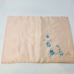 Vintage Hand Painted Pillowcase Light Pink Blue Sweet Flowers Girls Room 13x18"